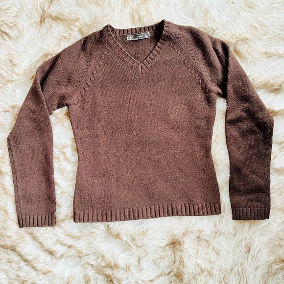 Zara Chocolate Brown Wool Sweater - Picture 3 of 7